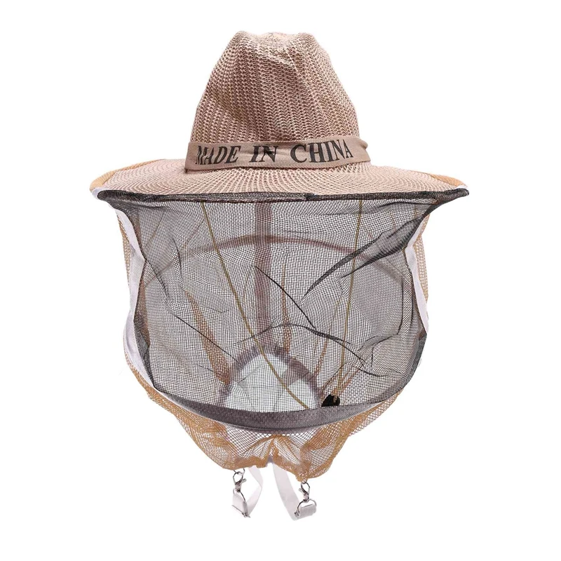 BAAR-1 Pcs Anti Bee Hat Beehive Beekeeping Cowboy Hat Mosquito Bee Insect Net Veil Head Face Protector Beekeeper Equipment