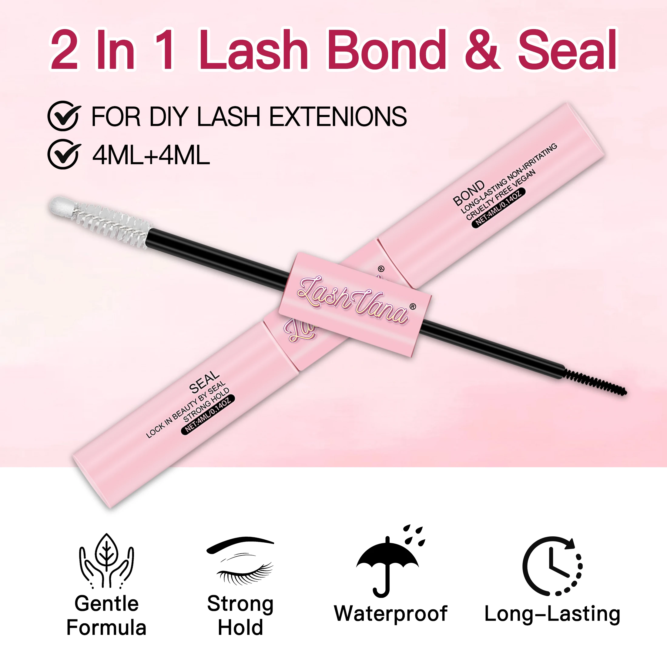 one pcs Eyelash glue and sealant, waterproof, 72-hour strong adhesion, no glue residue, fast-drying glue for quick application.