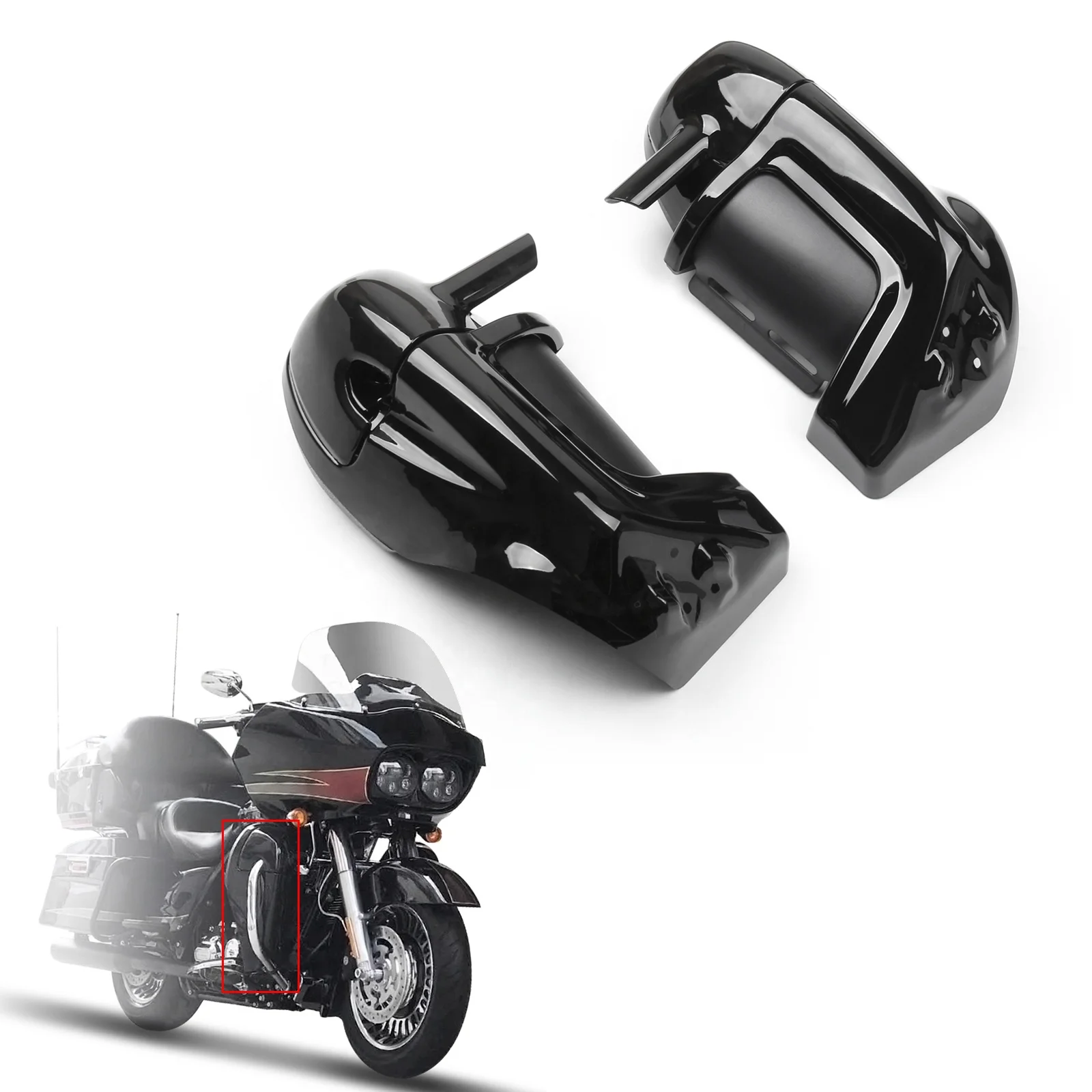 Free Shipping Lower Vented Leg Fairings Glove Box For Harley Road Street Electra Glide 1983-13