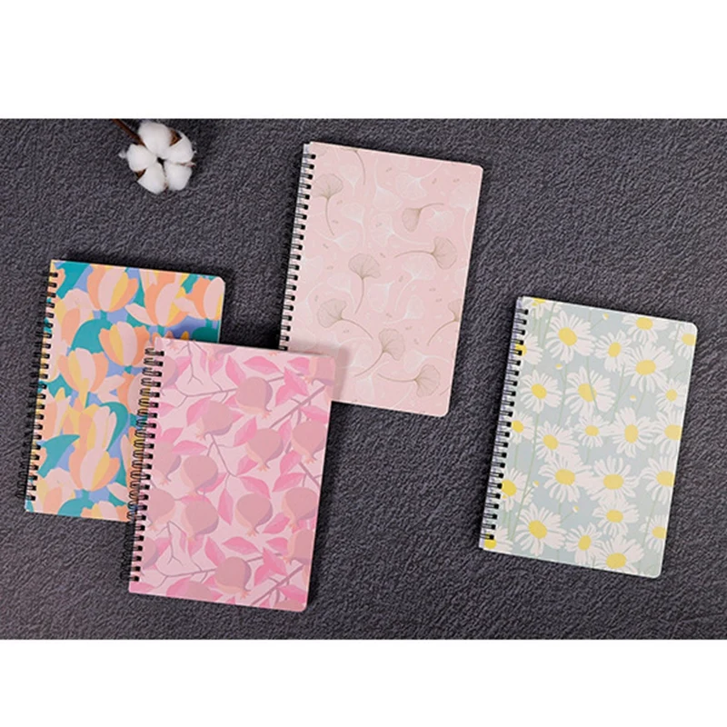 4 PCS Notebooks A5 Spiral Coil Notebook 80 Sheets (160 Pages) Lined Paper Note Books For Work Office School Home