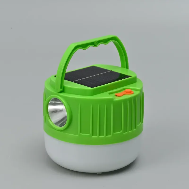Solar Powered LED Camping Lantern Portable Handheld Light DC Rechargeable Torch for Outdoor Hiking Night Market Emergency Use