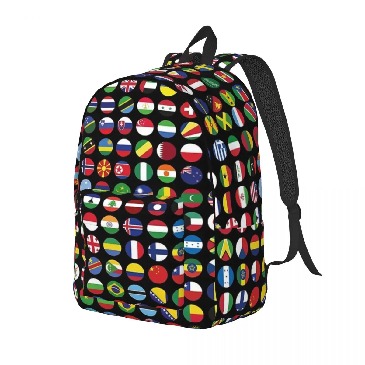 Flags Of The World Printed Lightweight Casual Schoolbag For School, Outdoor, Shopping, Office 15.7in 17.7in