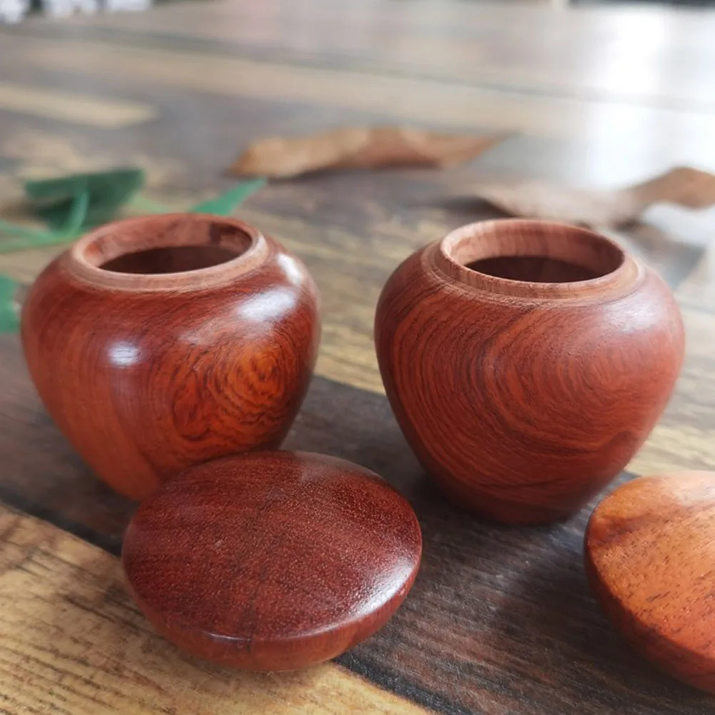 

2 Pcs Mini Sealed Incense Can Small Urns for Human Ashes Wooden Cremation Storage Boxes Pet Memorial Containers