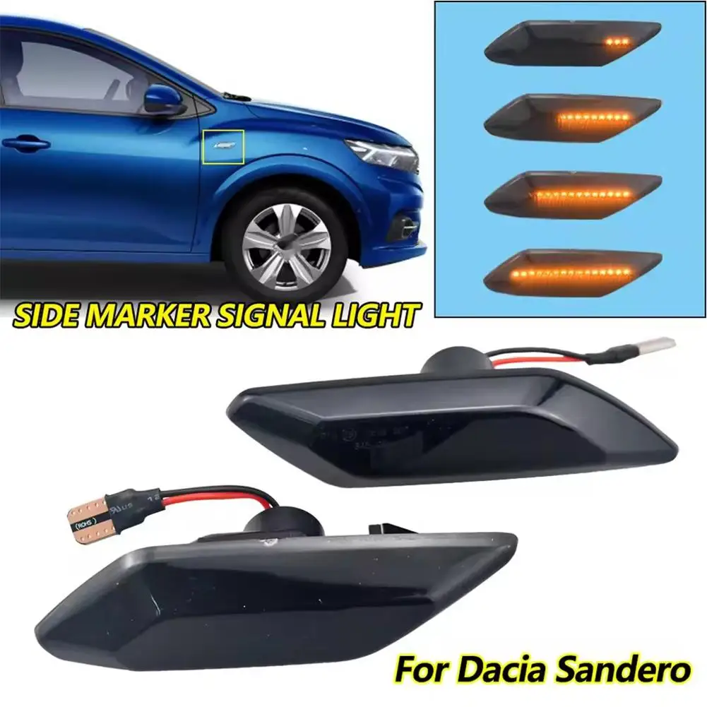 

2pcs Side Turning Indicators High Quality LED Dynamic Side Turn Signal Marker Sequential Light For Sandero Stepway M K3 202 X0O3