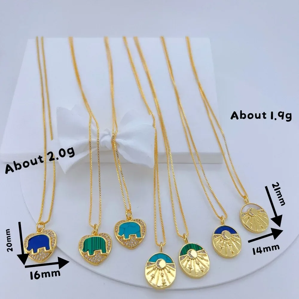 

1 Pcs Shell Pendant Only Diy Necklace Charm Earrings Jewelry Making Brass Zircon Heart Oval Elephant Tassel Element Accessories