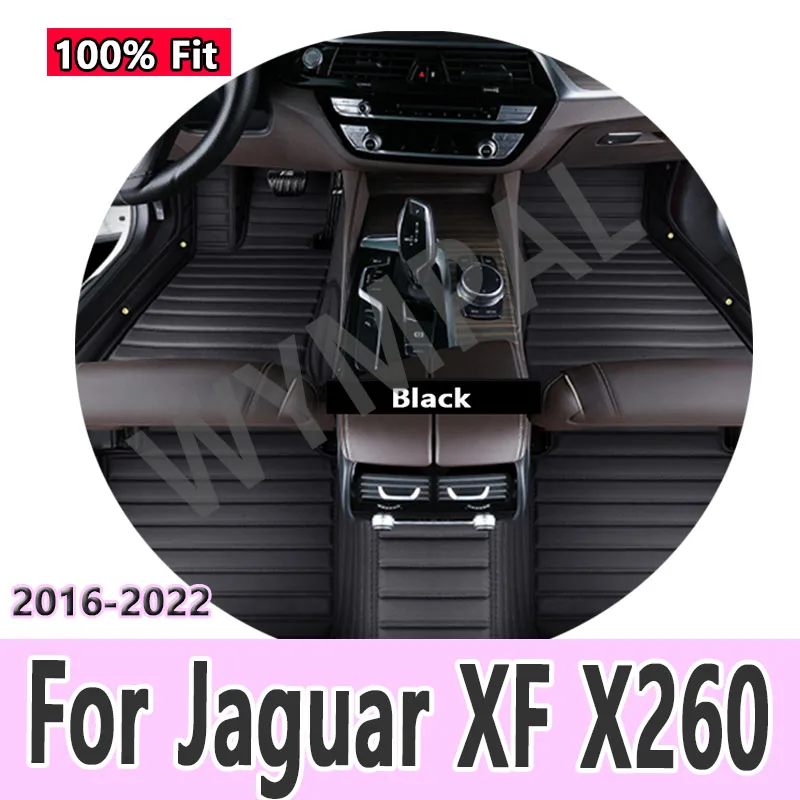 

Luxury Car Floor Mats For Jaguar XF X260 2016~2022 Carpet Rugs Durable Leather Mat Anti Dirty Pads Auto Interior Parts Car Acces