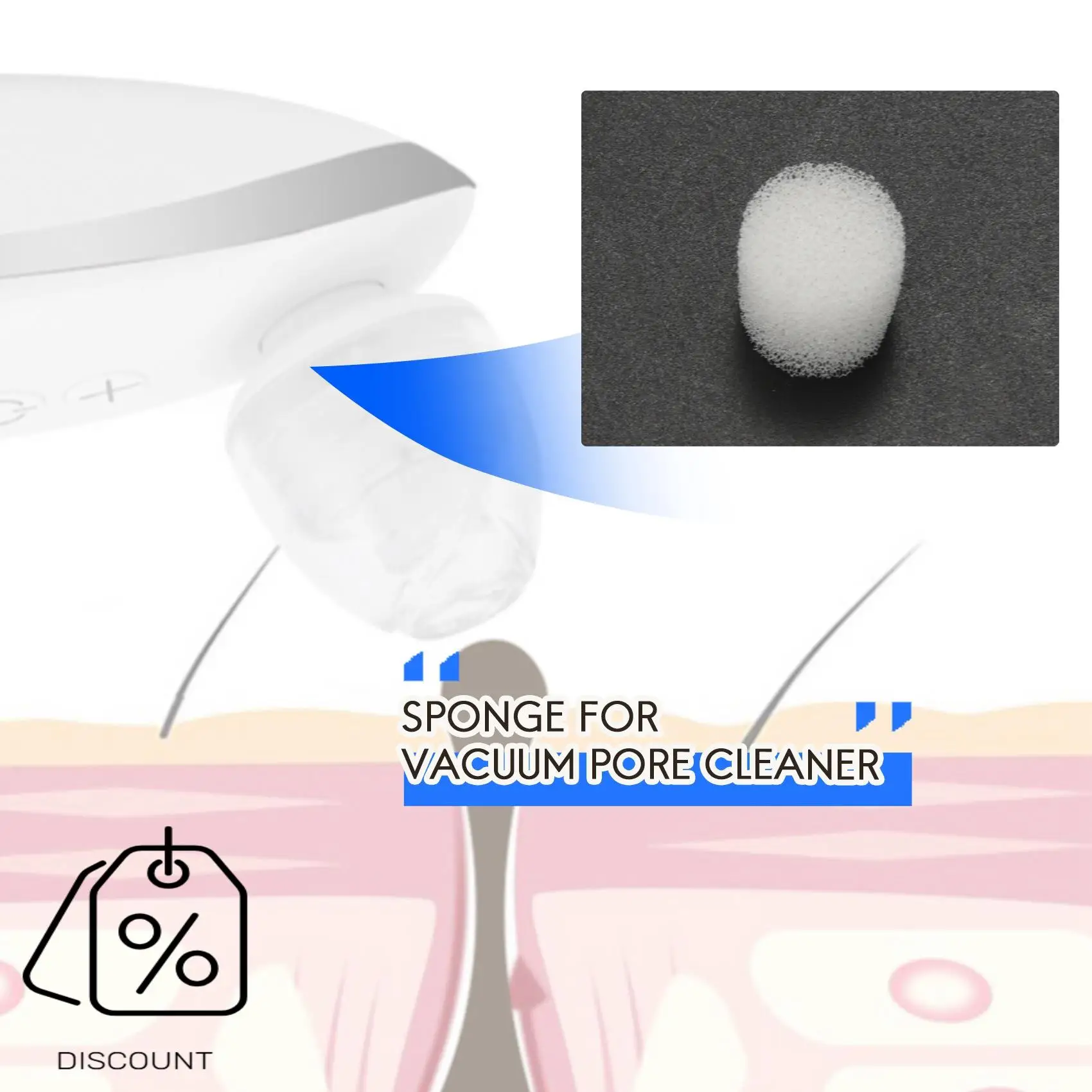 Éponge filtrante de remplacement pour nettoyeur de pores, dissolvant de points noirs, accessoires de Machine d'aspiration, A83G-300Pcs