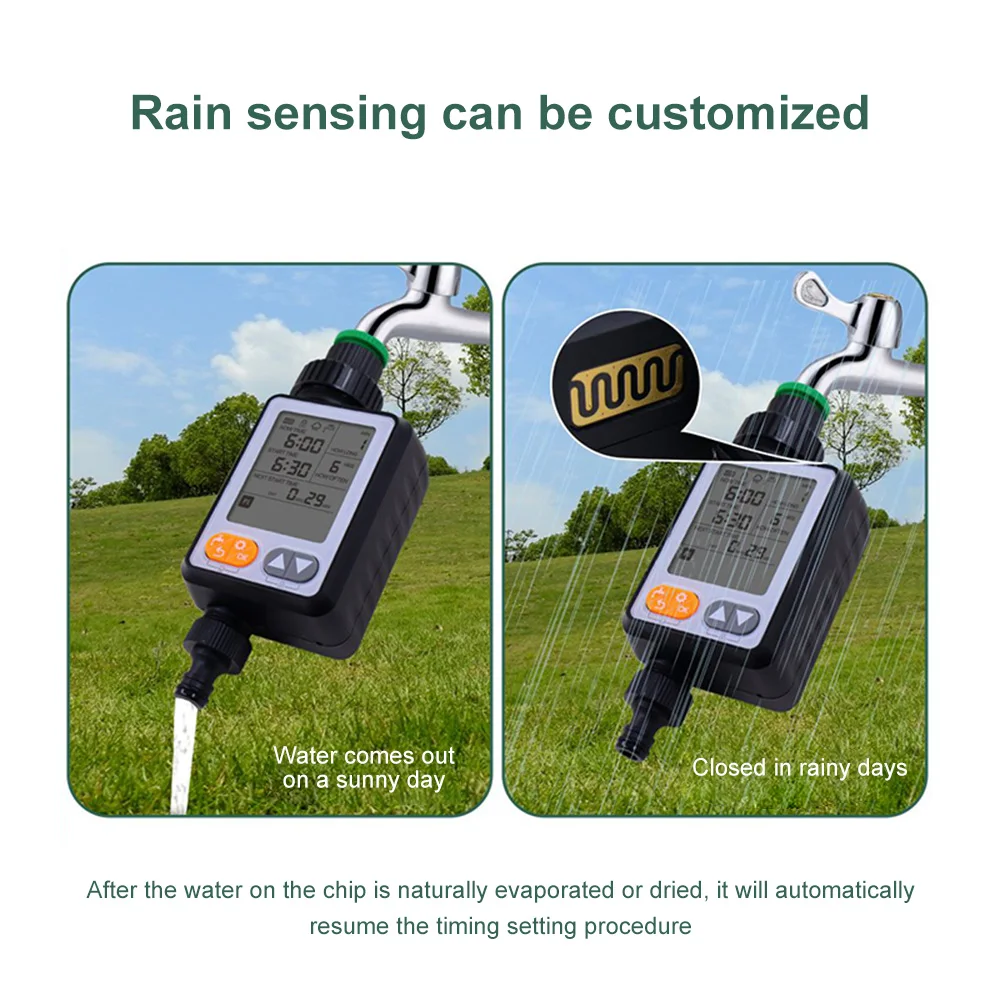 LCD Digital Garden Watering Timer with Rain Sensor Programmable Irrigation Controller Outdoor Automatic Irrigation System