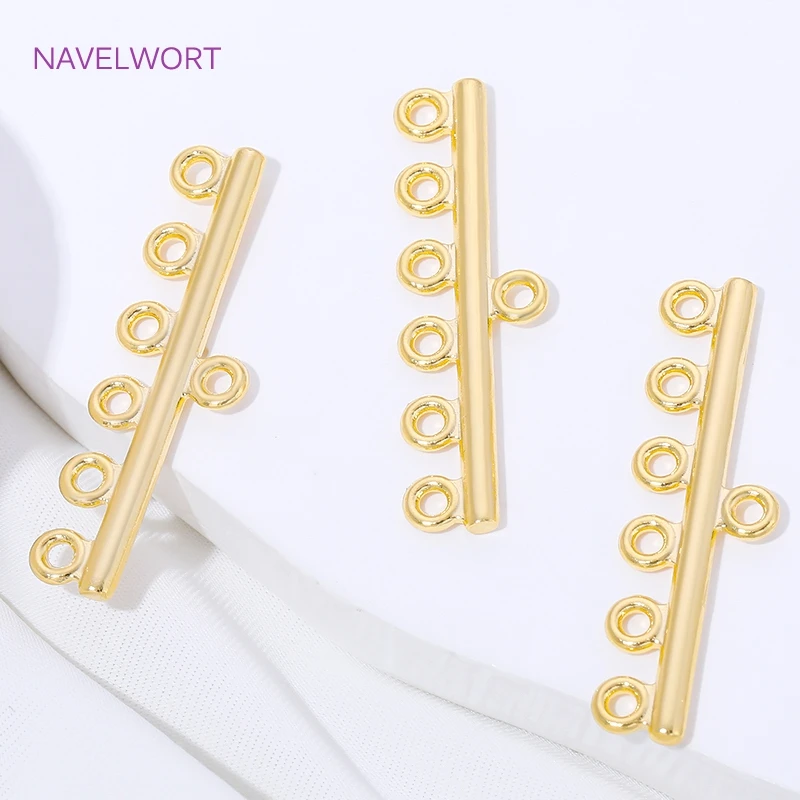 18K Gold Plated Brass Multi Strand Connectors For Jewelry,Connectors For Bracelets Making Findings,DIY Jewelry Accessories image 5