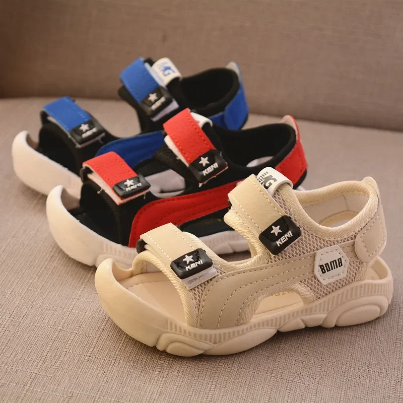 2024 Summer Children Shoes Boys Soft Soles Beach Shoes Male Baby Baotou Anti-kick Children\'s Sandals Princepard Summer Sandals