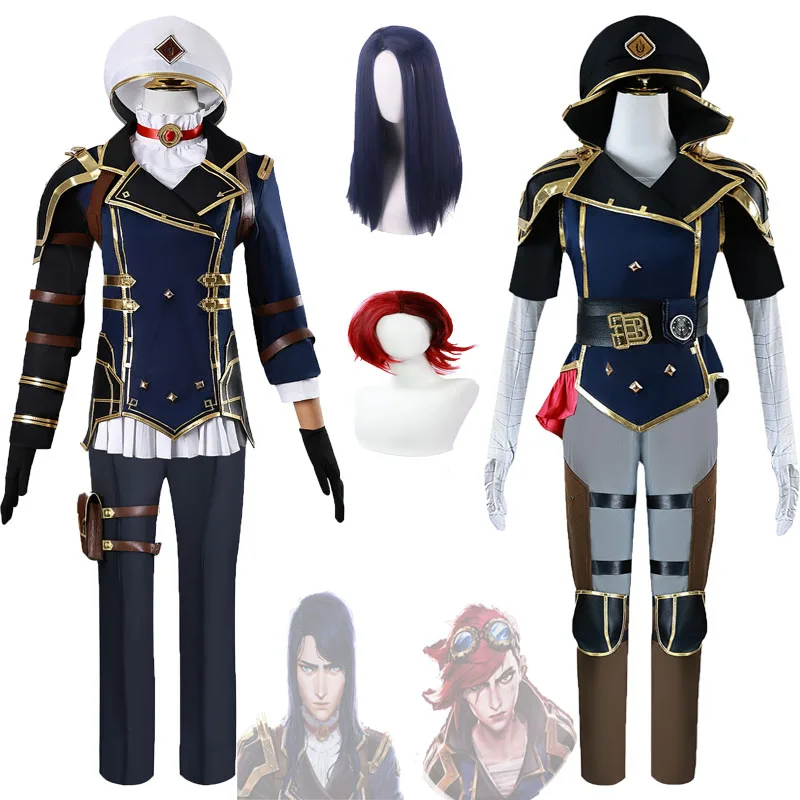 League of Legends VI Caitlyn Kiramman Cosplay Costume LOL The Sheriff Of Piltover Violet Halloween Carnival Role Play Uniform