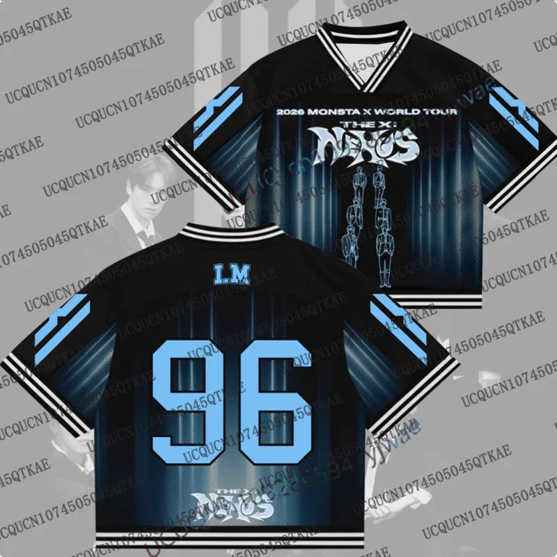 Monsta X World Tour Unisex Fan-T-Shirt Hip-Hop Streetwear Harajuku K-Pop Shownu Comeback 2026 Eltern-Kind-T-Shirt – Detail 9
