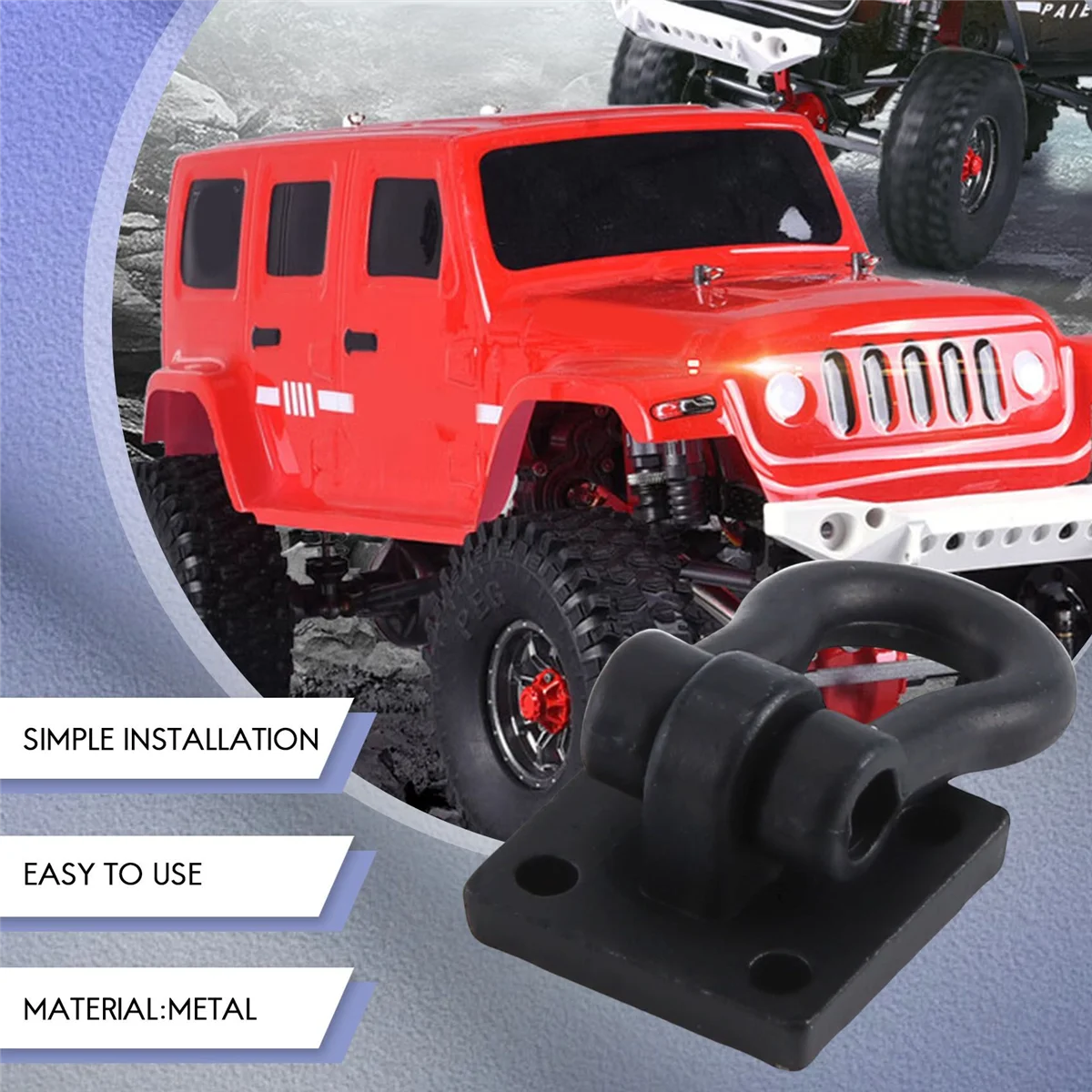 BAAA-2Pcs Trailer Towing Buckle Tow Hooks โลหะปีนเขา Trailer Shackles สําหรับ 1/10 RC รถบรรทุกรถปีนเขา (สีดํา)