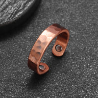 High Quality Fashionable and Creative Concave and Convex Magnetic Red Copper Opening Adjustable Ring Jewelry for Men and Women