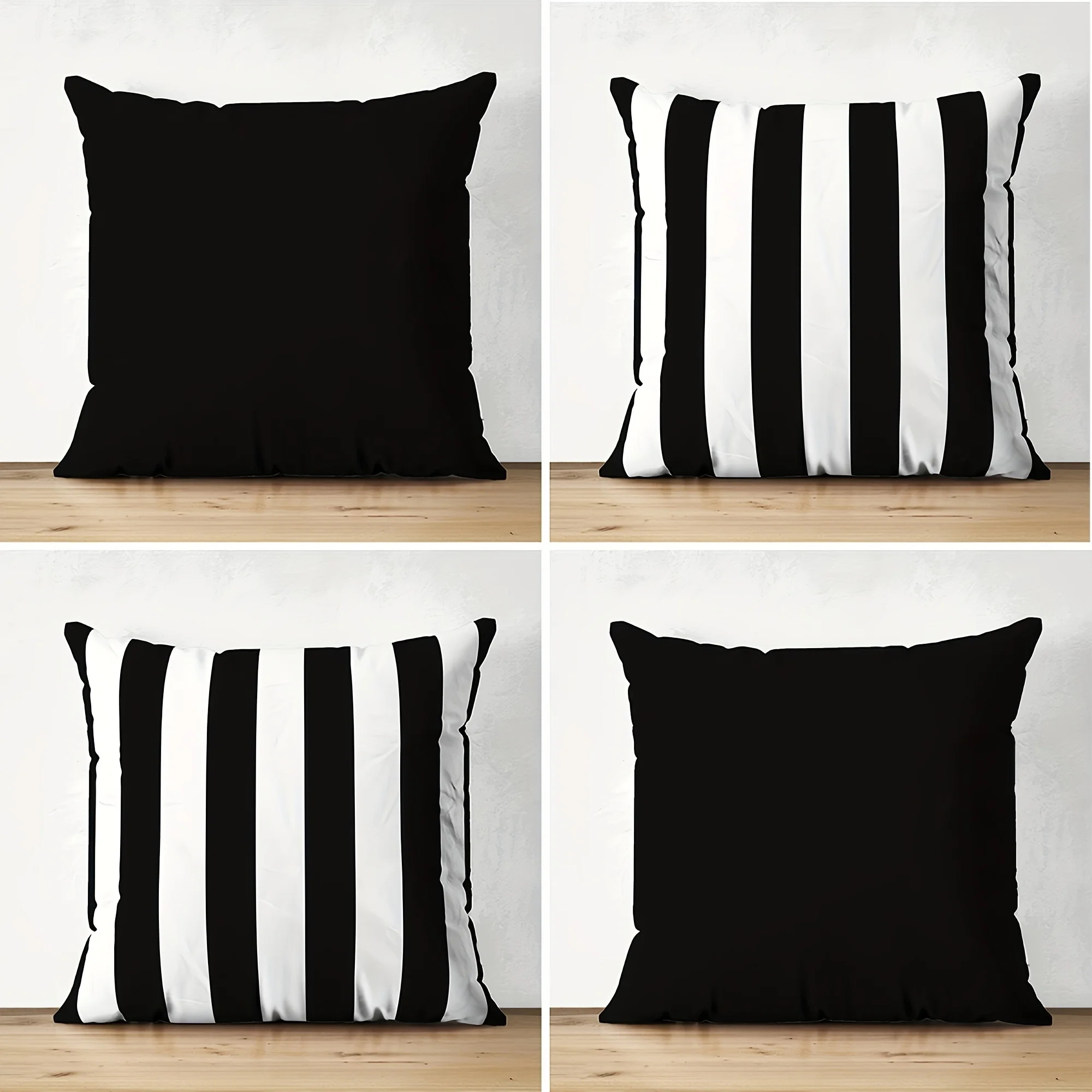 

Современная наволочка в черно-белую полоску, застежка-молния, можно стирать в машине, декоративный чехол для подушки, диван и домашний декор.