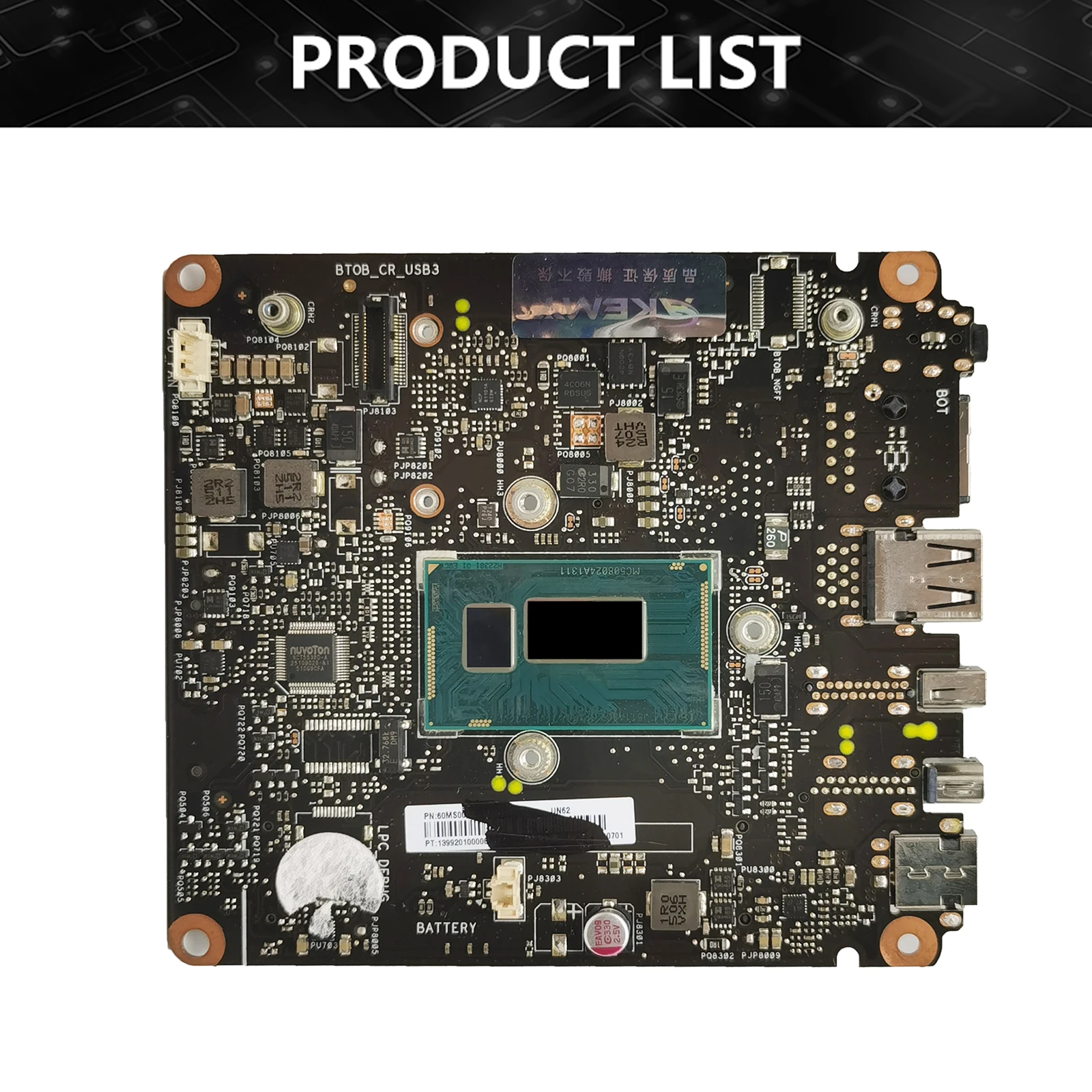 UN62 Notebook Mainboard For ASUS VivoMini UN62 UN62V UN42 Laptop Motherboard With 2957U CPU UMA 100% Test work