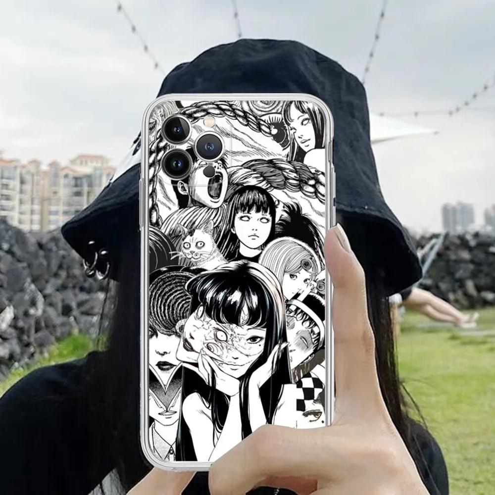 Black comics Junji Itos Tomies Phone Case For iPhone 15 14 11 12 13 Mini Pro XS Max Cover 6 7 8 Plus X XR SE 2020 Funda Shell