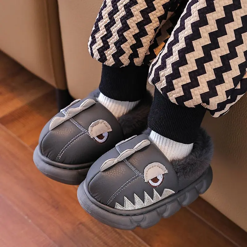 

Winter Baby Slippers EVA Soft Plush Lined Thick Non-Slip Waterproof Closed Back Warm House Shoes for Boys Girls Unisex