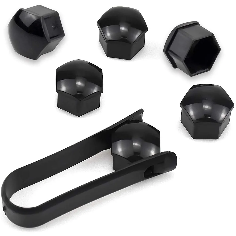 1Set of Screw Protection Cover Screw Decor Cover for Bike Car 40Pcs Hexagon Socket Points + 2Pcs Clips (Black)