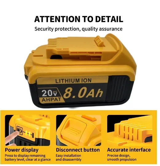 Originální 20V, 8,0AH 12AH 16AH 18AH, pro DEWALT DCB115, nabíječka baterií DCB118, rychlé nabíjení, lithiová baterie, baterie do nářadí - náhled 2