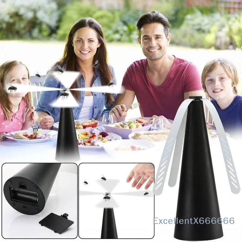 Battery Operated Fly Repellent Fan Soft Blades Food Protector for Picnic Camping Outdoor Home Kitchen