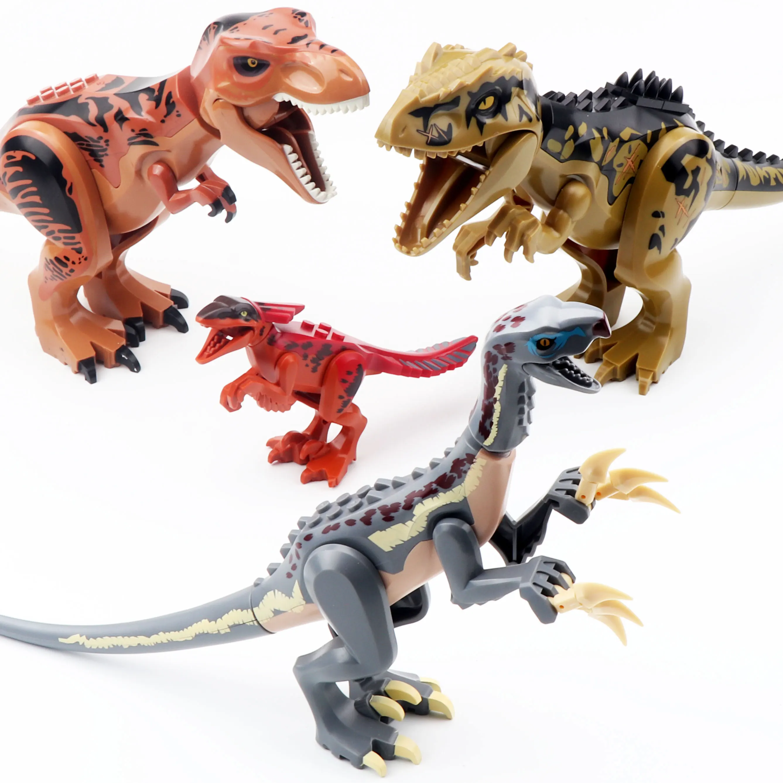 نموذج لعبة ديناصور جوراسيك كبير الحجم، تنين الوحش الجنوبي، تنين السيف، تيرانوصور، مكعبات حيوانات واقعية #4