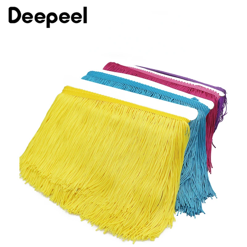 2/5/10Meters Deepeel 15cm Tassel Fringe Trim Latin Dance Skirt Trimming Lace Ribbon Wedding Dress Clothes DIY Sewing Accessories