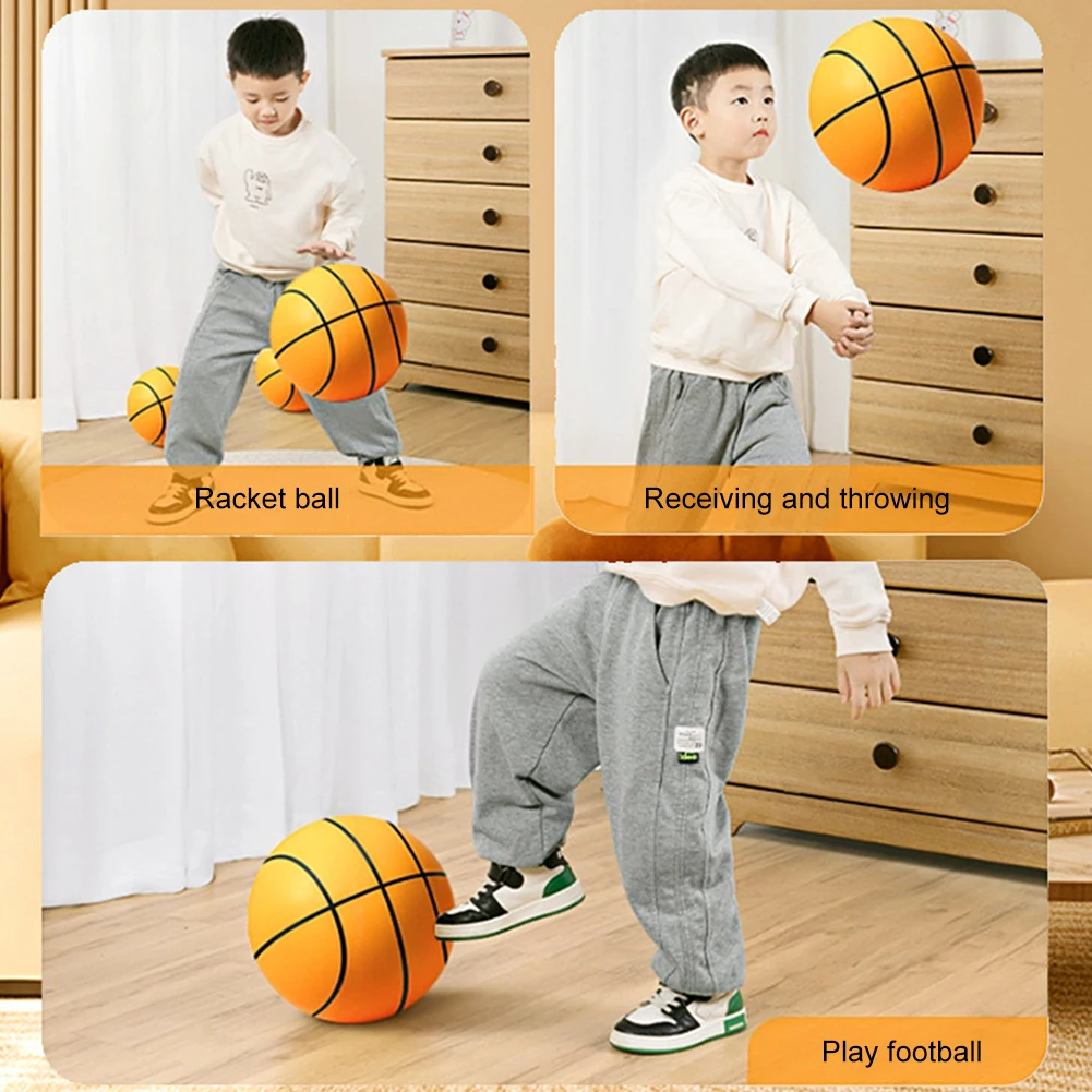 Kids Bouncing Mute Ball 18/21/25cm Indoor Silent Basketball High-Resilience Air Bounce Basketball Children Sports Basketball