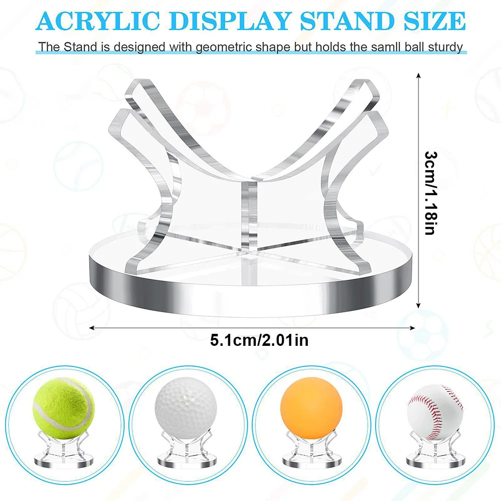 Acrylic Sport Ball Display Rack Clear Ball Display Holder Memorabilia Autograph for Baseball Golf Softball Tennis Ball Spheres