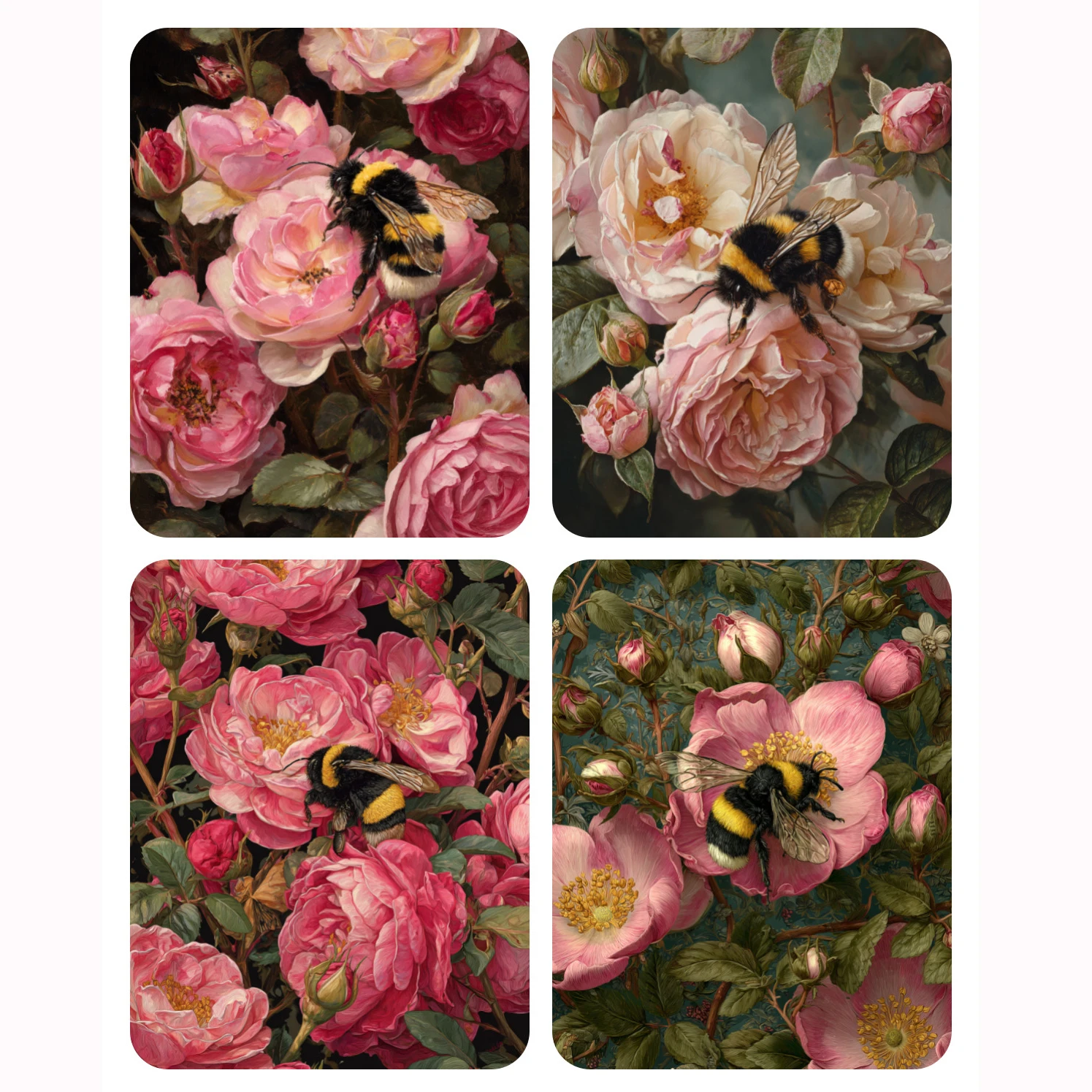 

Hand Paint Bees on flowers Painting By Numbers Kit DIY Acrylic Artwork Canvas Art Gift Home