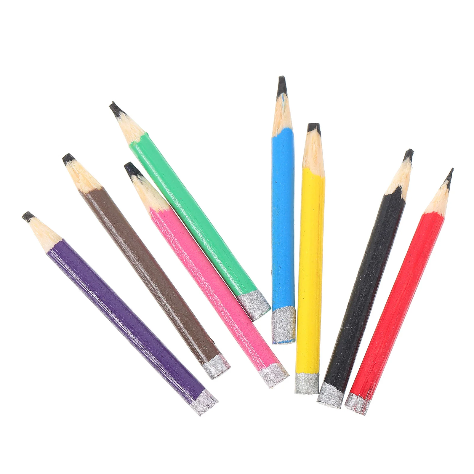 

8 Pcs Mini Pencil Colorful Decoration House Accessory Supply -house Model Wooden Miniature