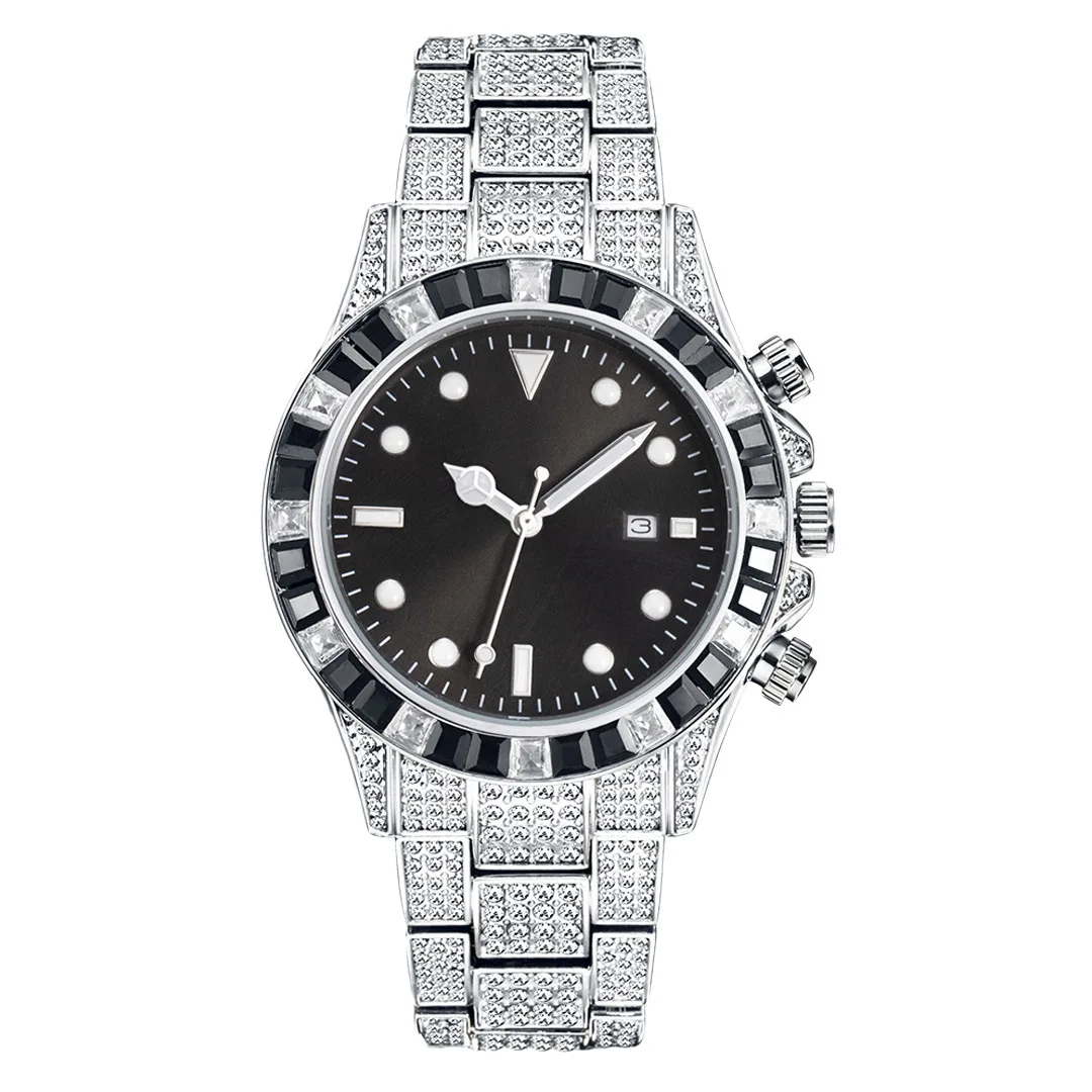 

MiNORiTY [Niche light luxury luminous waterproof quartz watch/cool full diamond/hip hop gypsy watch men]