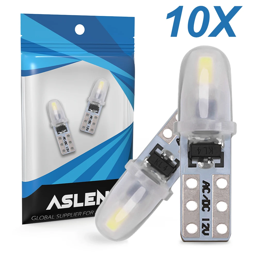 

10 Pcs T5 Auto Car Dashboard Lights 2 3014 SMD Reading Instrument Panel Lamp No Polarity Led Bulb White 12V DC Amber Ice Blue