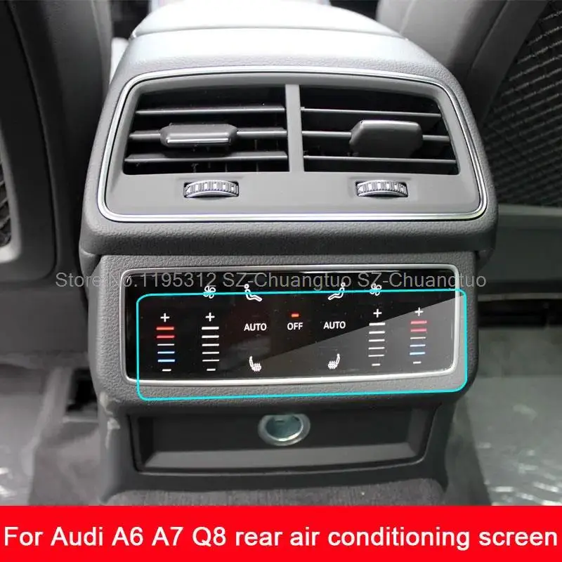 Tempered glass screen protector film for Audi  E-tron  A6 A7 Q8 2019 rear air conditioning screen,9H hardness protective film