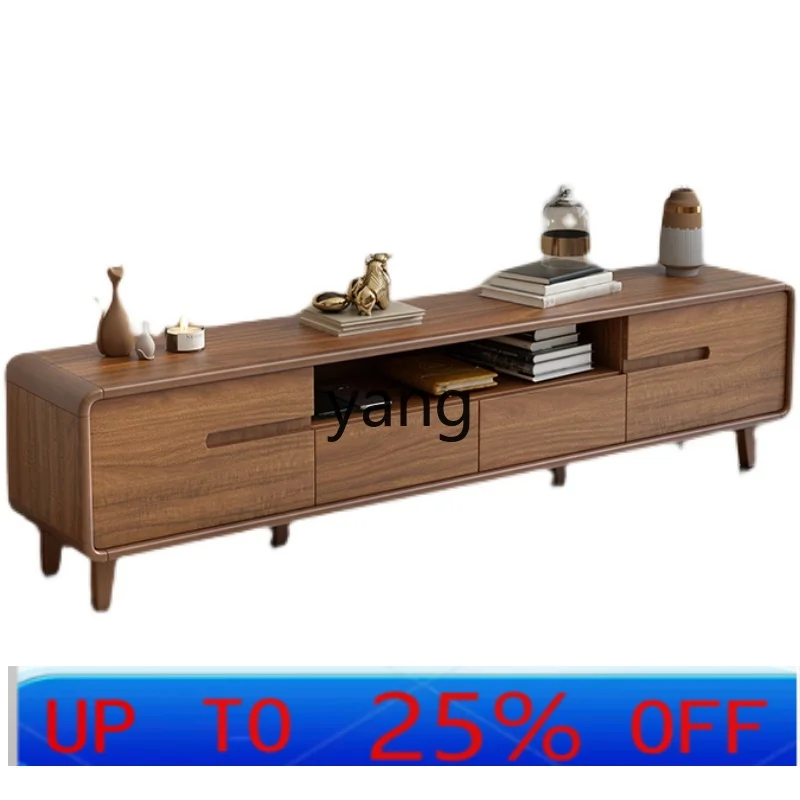 

LTT simple small apartment solid wood frame living room locker TV cabinet