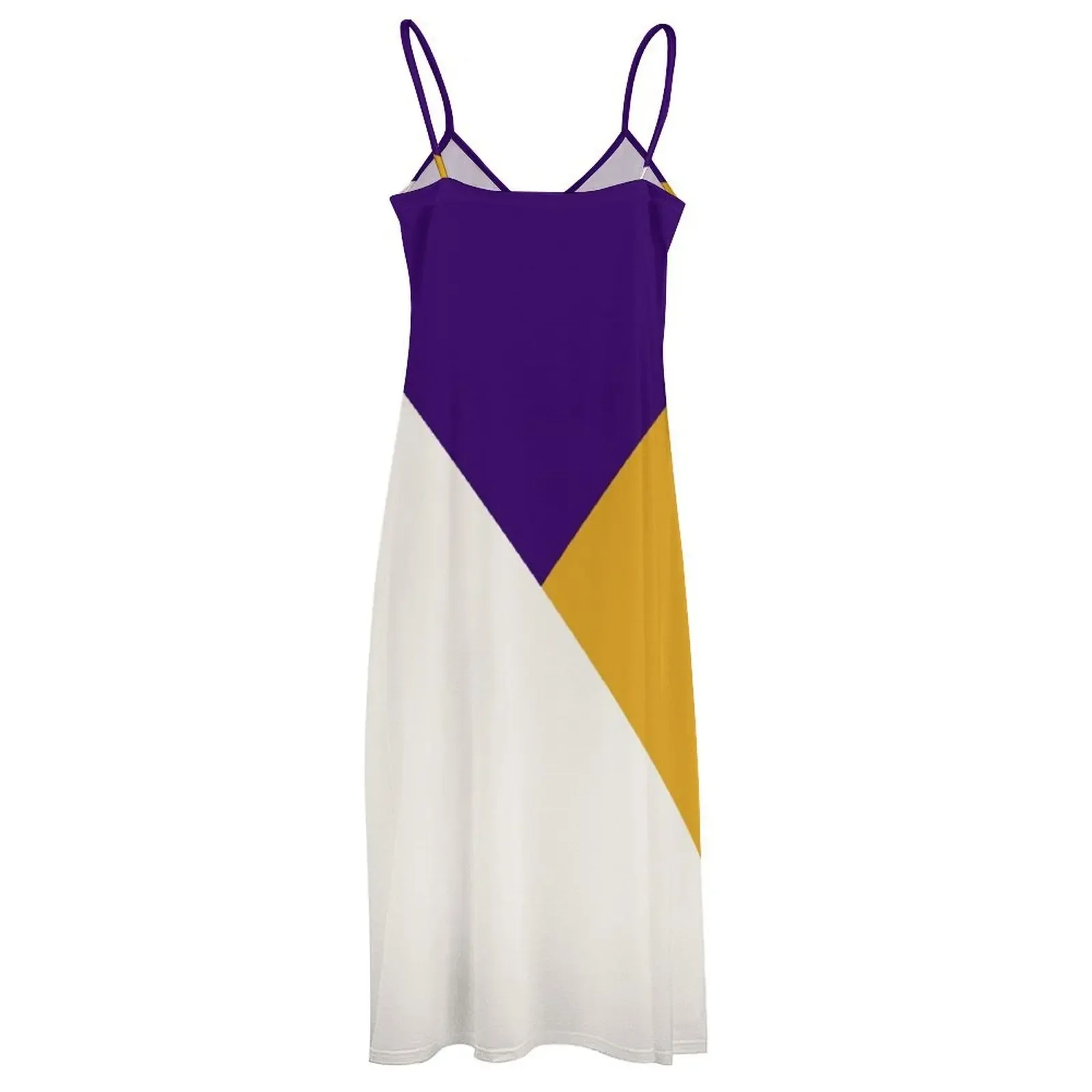 Tricolor geometria roxo amarelo sem mangas vestido de verão vestidos senhoras 2024 vestido de noite vestidos femininos para baile