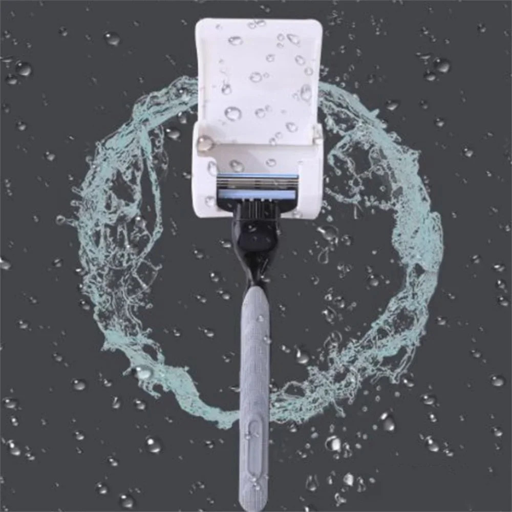 Dustproof Shaving Plastic Razor Holder Box suction cup Men Shaver storage Shelf Wall Mounted Bathroom Set Razor Cap Shaver Rack