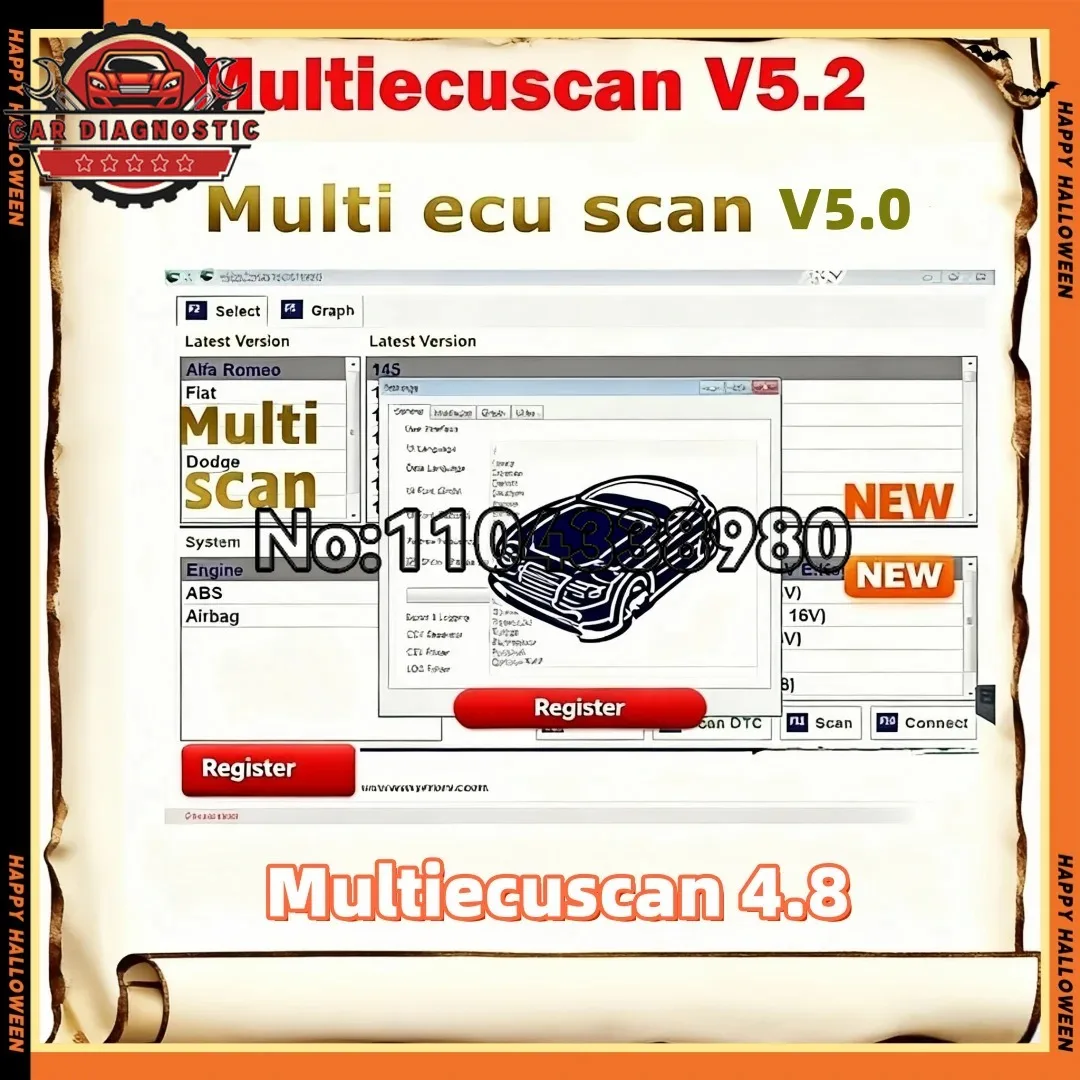 

Новое издание Multiecuscan 5.2/5,0/4,8 2025 программное обеспечение для диагностики транспортных средств для программного обеспечения Jeep/Suzuki/Fiat/Chrysler/Dodge Scanner