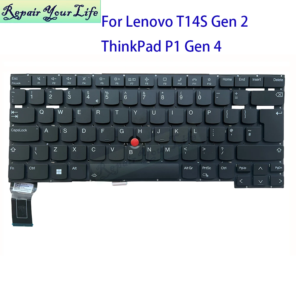 UK GB Italiano German Keyboard Backlit For Lenovo ThinkPad T14s Gen 2 X1 Extreme 4th P1 Gen 4 5 6 21DC 21FV TrackPoint Keyboards