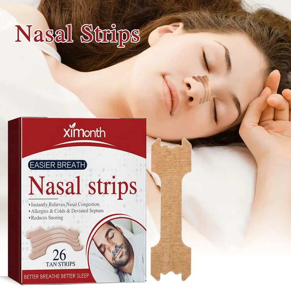 26Pcs/1box Breathe Nasal Strips Right Way Stop Snoring Anti Snoring Strips Easier Better Breathe Health Body Care Patch care