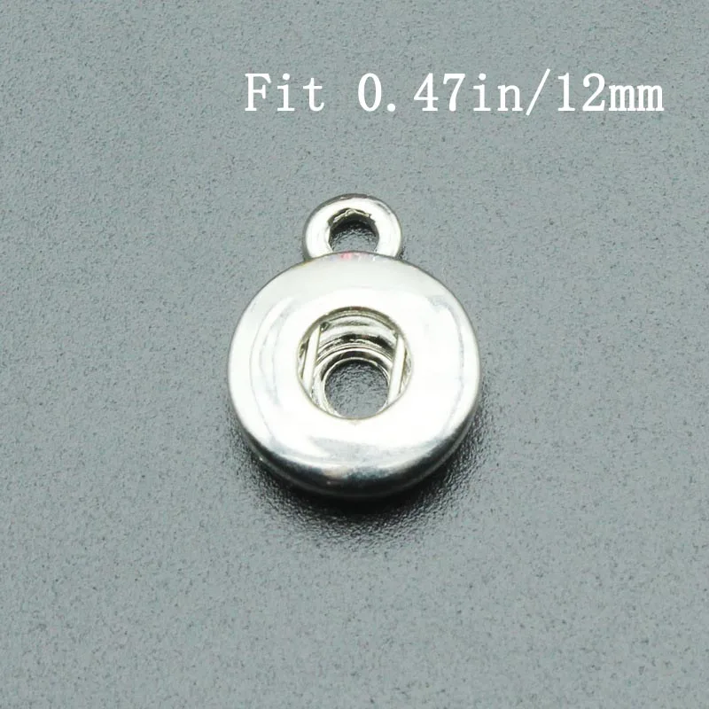 30pcs Silver Round Lobster Clasp Charms 12mm Interchangeable Ginger Snap Buttons Jewelry Accessories