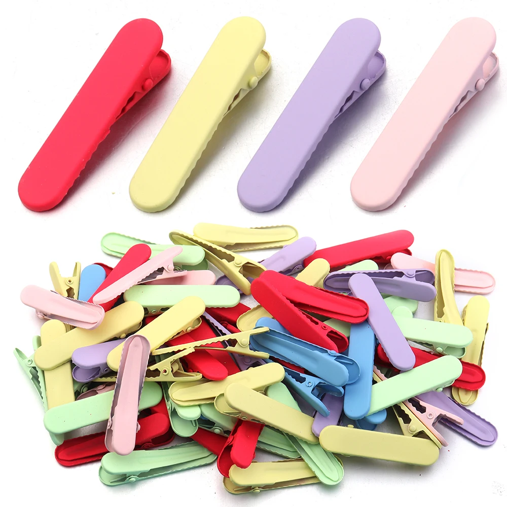 

20Pcs 5cm Ellipse Colored Metal Hairpins Girls Hairclip Setting Base For DIY Kids Hair Clip Jewelry Making Hair Accessories