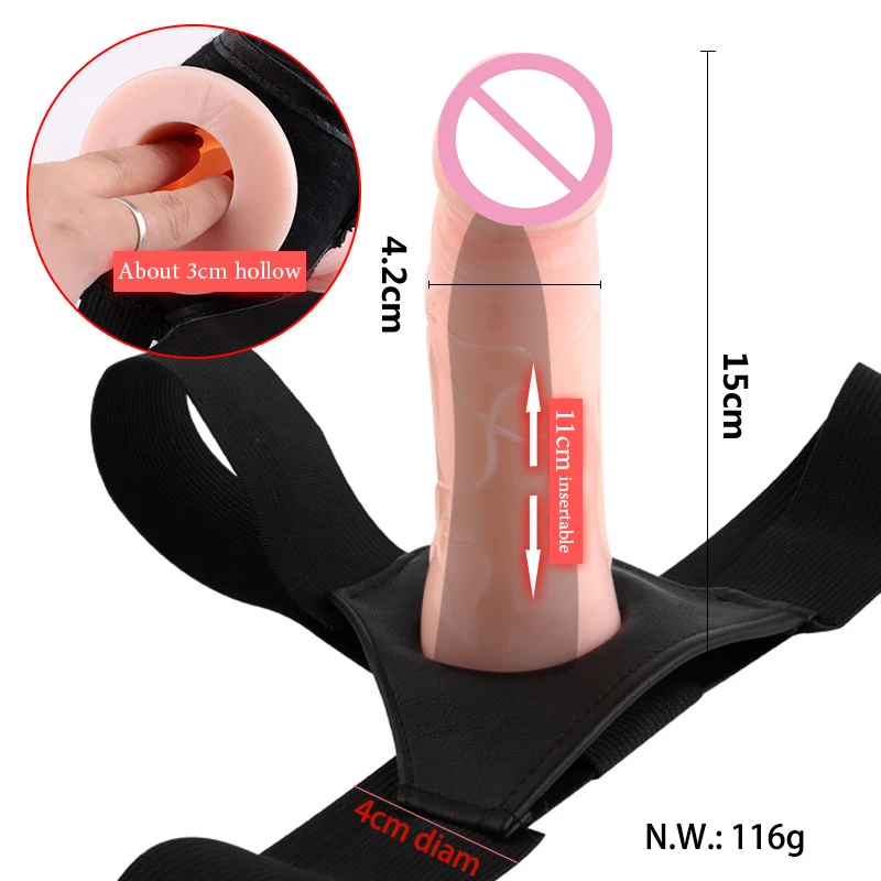 Hollow Dildo On Strap Make You Hard Dildo Big Dick Sex Toy Real Penis Belts Strapon Harness For Men Penis Sleeve Fake Cock