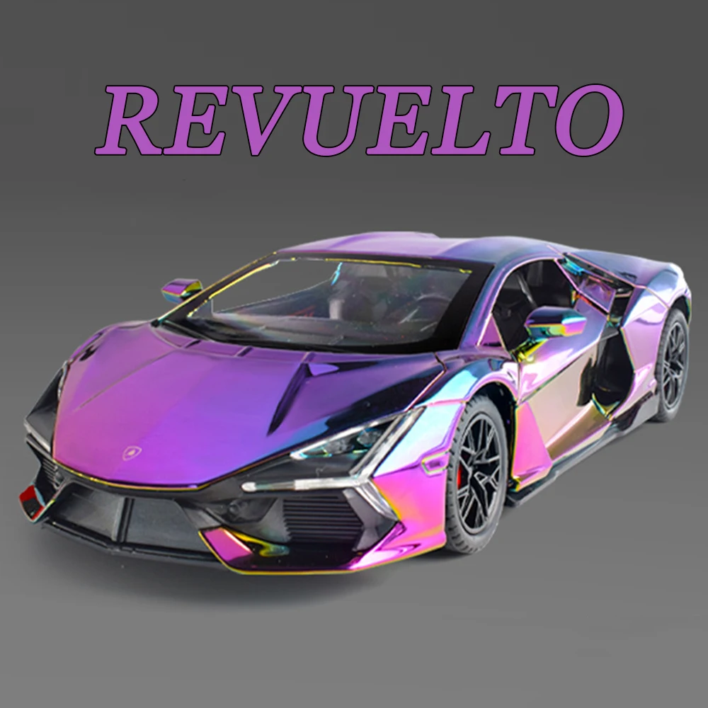 

1:24 Scale Lambor Revuelto Toys Alloy Diecasting Models Cars 4 Doors Opened with Light Music Sports Car for Toddler Kids Gifts
