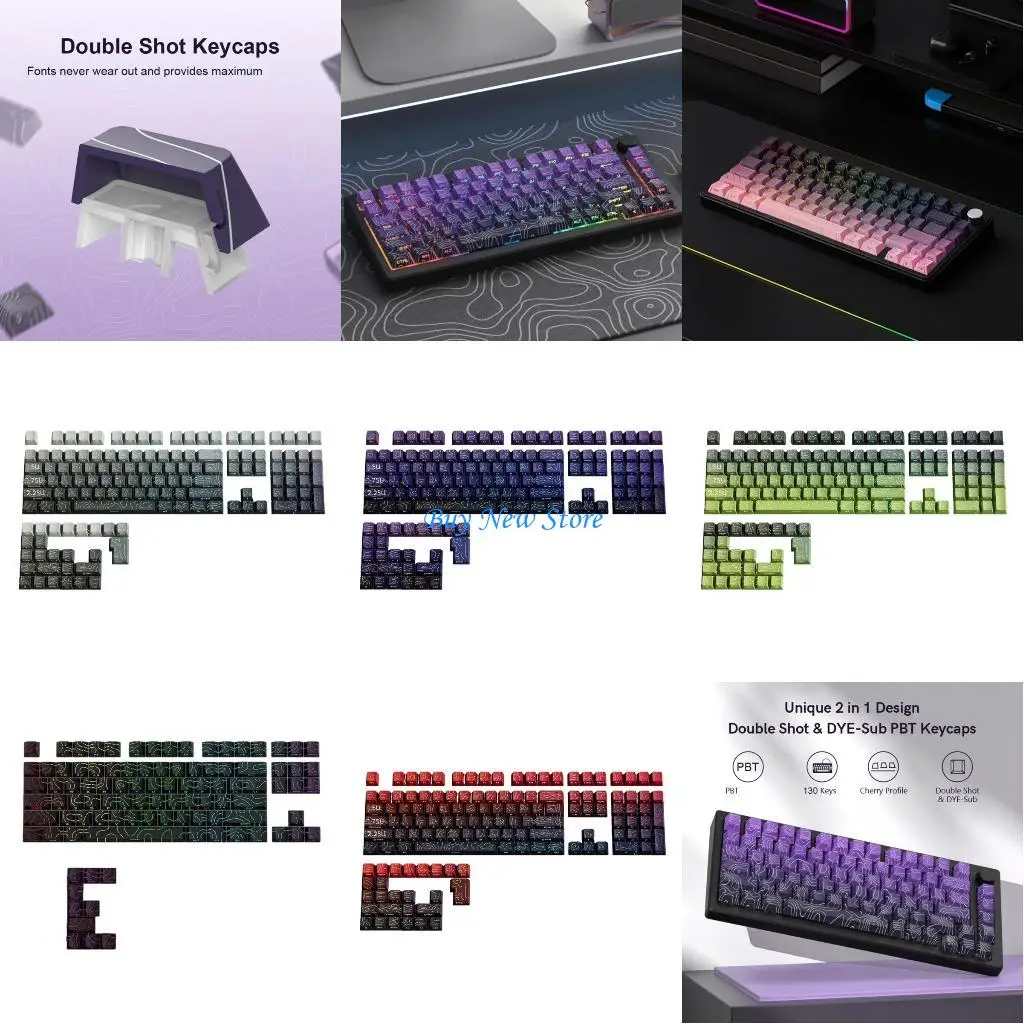 

20CE 97-Key Side Printed Keycaps Professional PBT Contouring Lines OEM Height