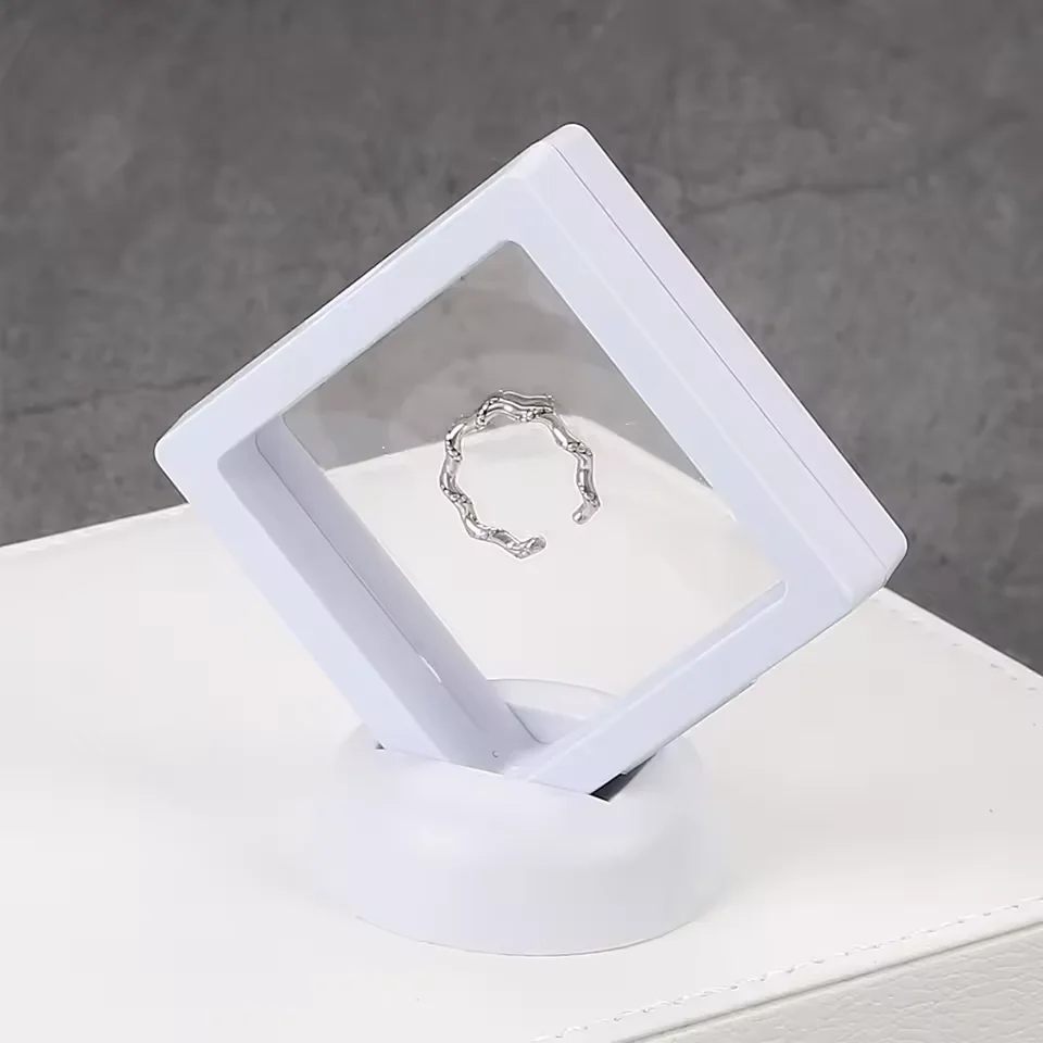 

5Pcs Floating Display Case Frame Ring Necklace Earring Packaging Box Jewelry Coin Display Stand Holder