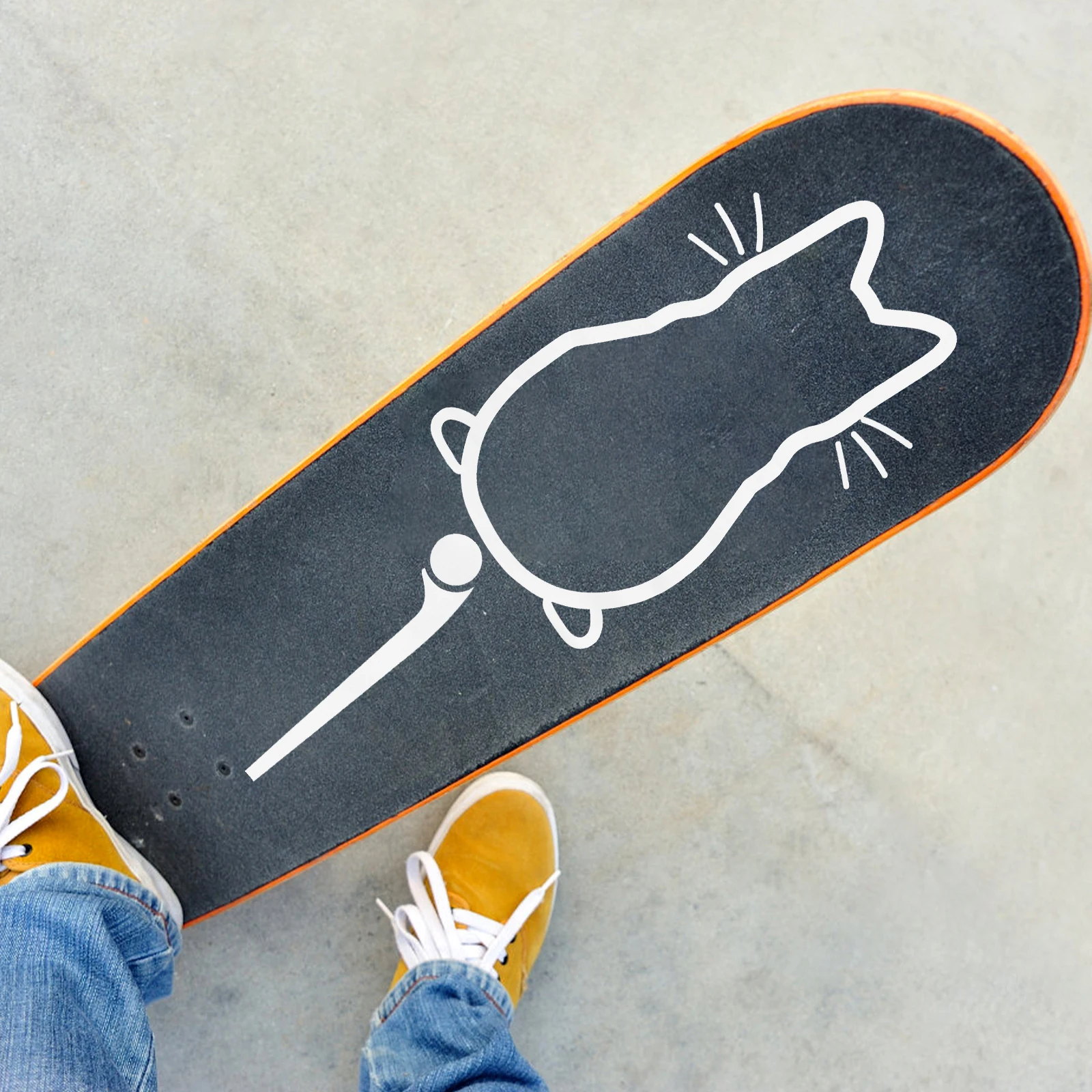 

Car Rear Window Sticker Cat Waving Tail Design Waterproof Decal For Vehicle Laptop Skateboard Luggage Snowboard Surfboard Case