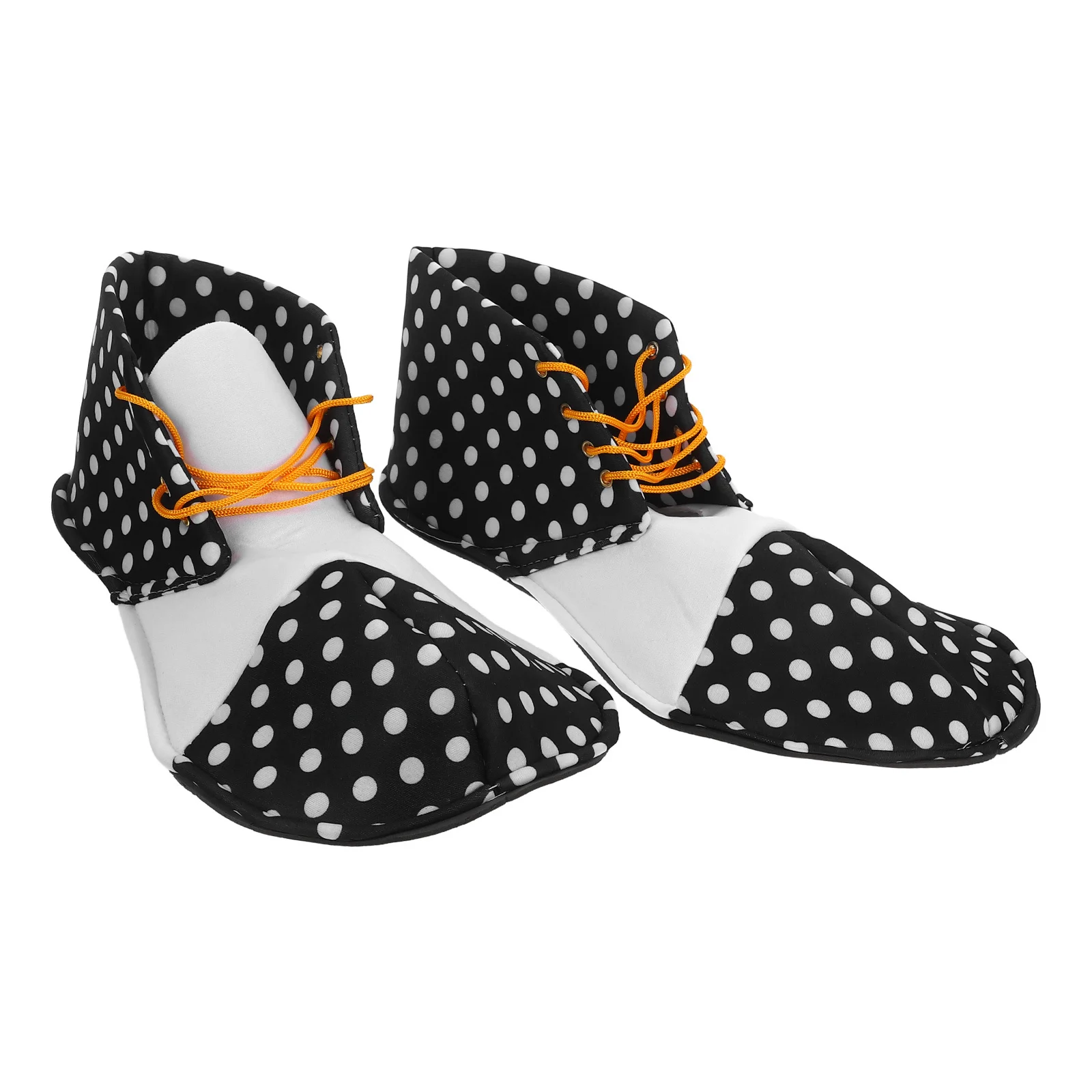 

1Pair Funny Halloween Clown Shoes Black White Dotted Lightweight Comfortable for Carnival Cosplay Party Stage Accessories