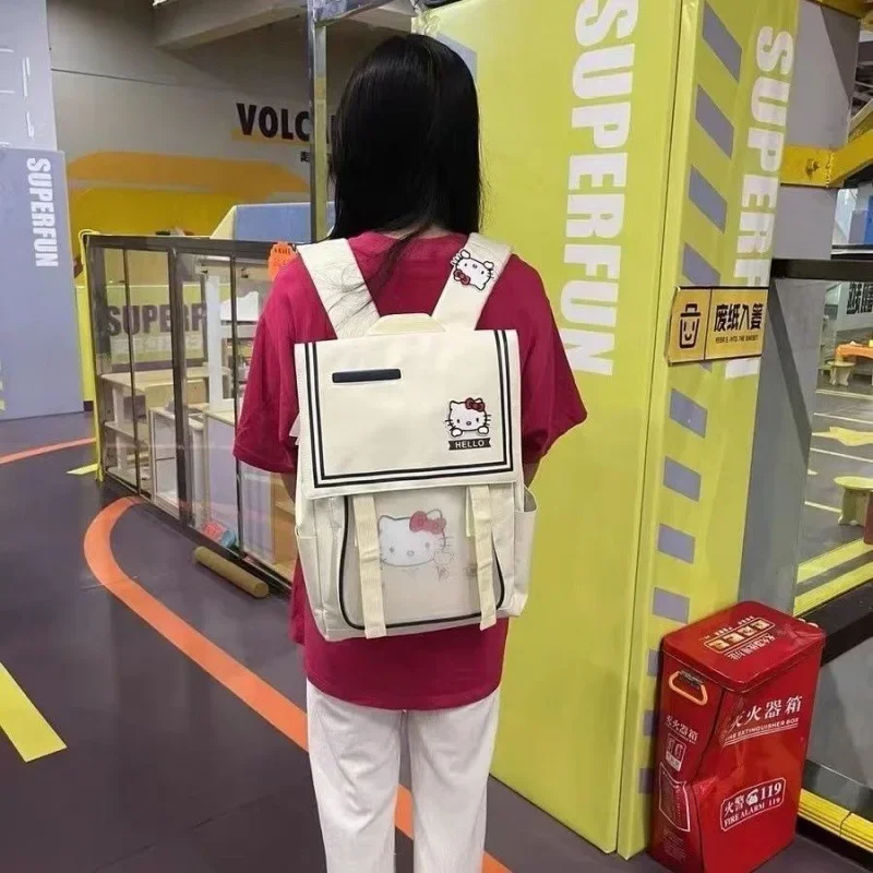 حقيبة ظهر للأطفال من Hello Kittys Ins Sanrios حقيبة ظهر جديدة ذات سعة كبيرة حقيبة ظهر لطيفة للفتيات والطالبات حقيبة مدرسية من قماش أكسفورد #3