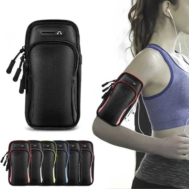 Outdoor Sports Mobile Phone Arm Bag With Headphone Jack Waterproof Breathable Running Bag Gym Unisex  Bag